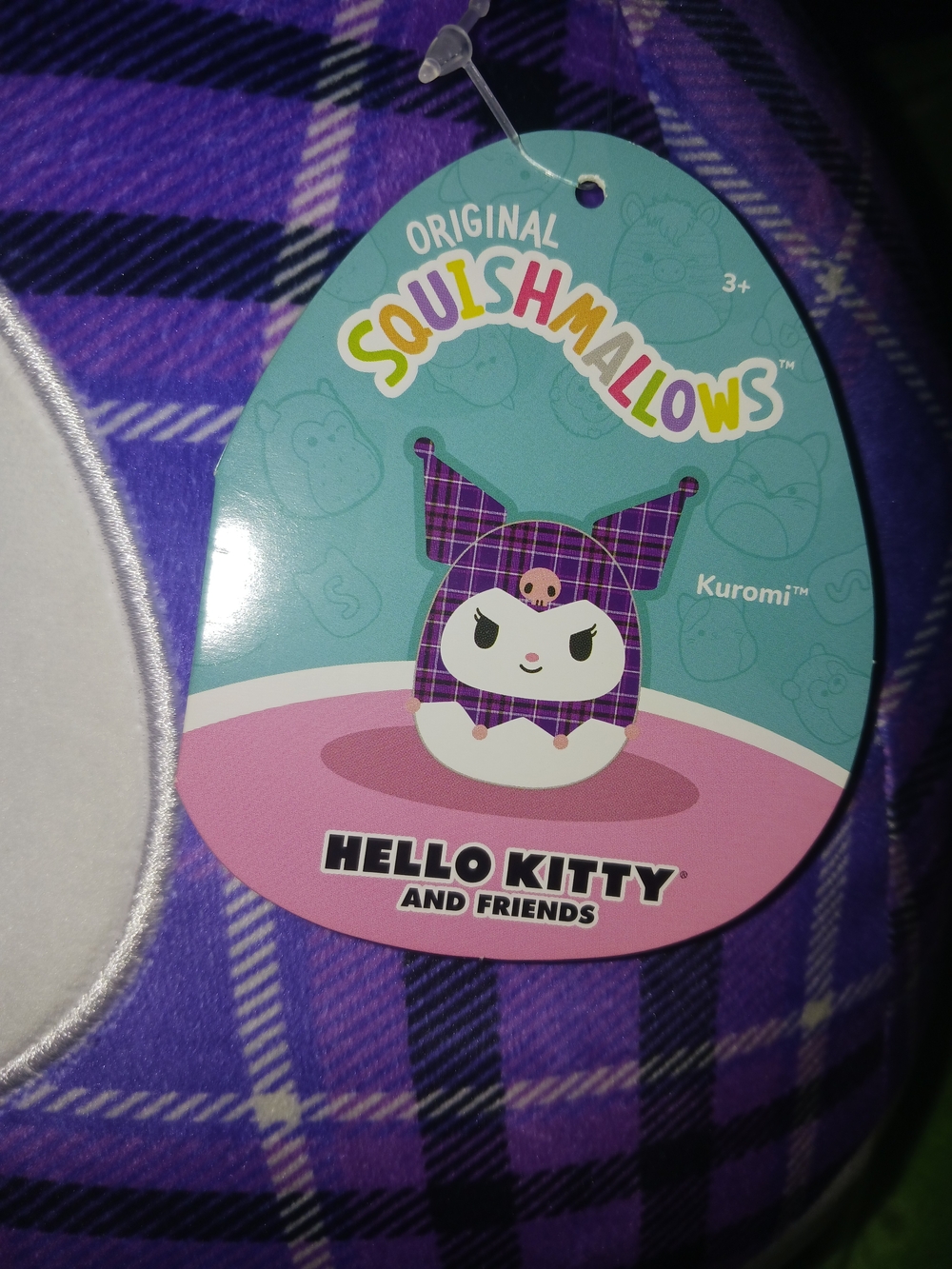 Squishmallows Hello Kitty & Friends Kuromi Plush - Purple Plaid